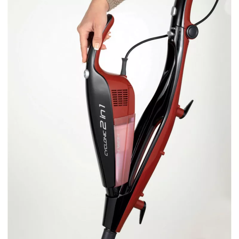 Ariete 2764 Evo 2 em 1 – Vassoura elétrica com fio – Aspirador e mini aspirador – Tecnologia ciclónica sem saco – Filtro Hepa – 0,8 litros