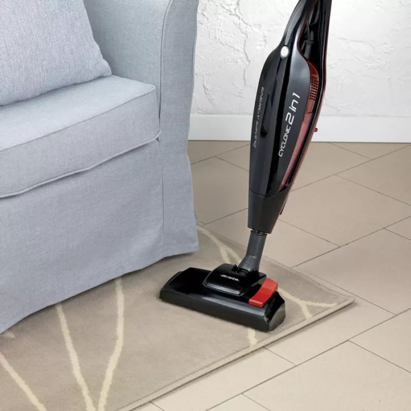 Ariete 2764 Evo 2 em 1 – Vassoura elétrica com fio – Aspirador e mini aspirador – Tecnologia ciclónica sem saco – Filtro Hepa – 0,8 litros