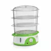 Ariete 911 Healthy Steam - Vaporizador elétrico - 3 cestos - recipiente para arroz - temporizador 60 min. - 800 Watt - 9 litros - branco e verde