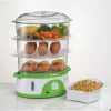 Ariete 911 Healthy Steam - Vaporizador elétrico - 3 cestos - recipiente para arroz - temporizador 60 min. - 800 Watt - 9 litros - branco e verde