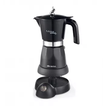 Ariete 1368 Moka Aroma, Cafeteira moka elétrica, 4/6 chávenas, 480 W, desligamento automático, mantém a temperatura a 30 graus, preto