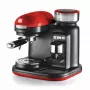 Ariete 1318 Moderna Máquina de café expresso com moinho de café integrado, para grãos de café e café moído, espumador de leite Cappuccinatore, filtro para 1 e 2 chávenas, 1080 W, 800 ml, vermelho