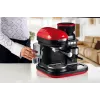 Ariete 1318 Moderna Máquina de café expresso com moinho de café integrado, para grãos de café e café moído, espumador de leite Cappuccinatore, filtro para 1 e 2 chávenas, 1080 W, 800 ml, vermelho