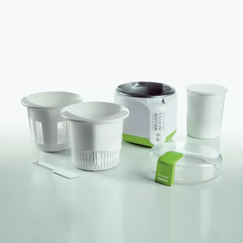 Ariete 615 B-Cheese Máquina para queijo e iogurte, 6 programas predefinidos, cesto antiaderente removível, adequada para veganos e pessoas com intolerâncias alimentares, livro de receitas abrangente, 500 W, branco/verde