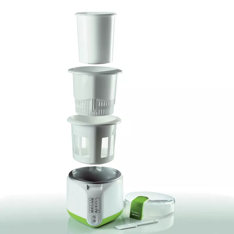 Ariete 615 B-Cheese Máquina para queijo e iogurte, 6 programas predefinidos, cesto antiaderente removível, adequada para veganos e pessoas com intolerâncias alimentares, livro de receitas abrangente, 500 W, branco/verde