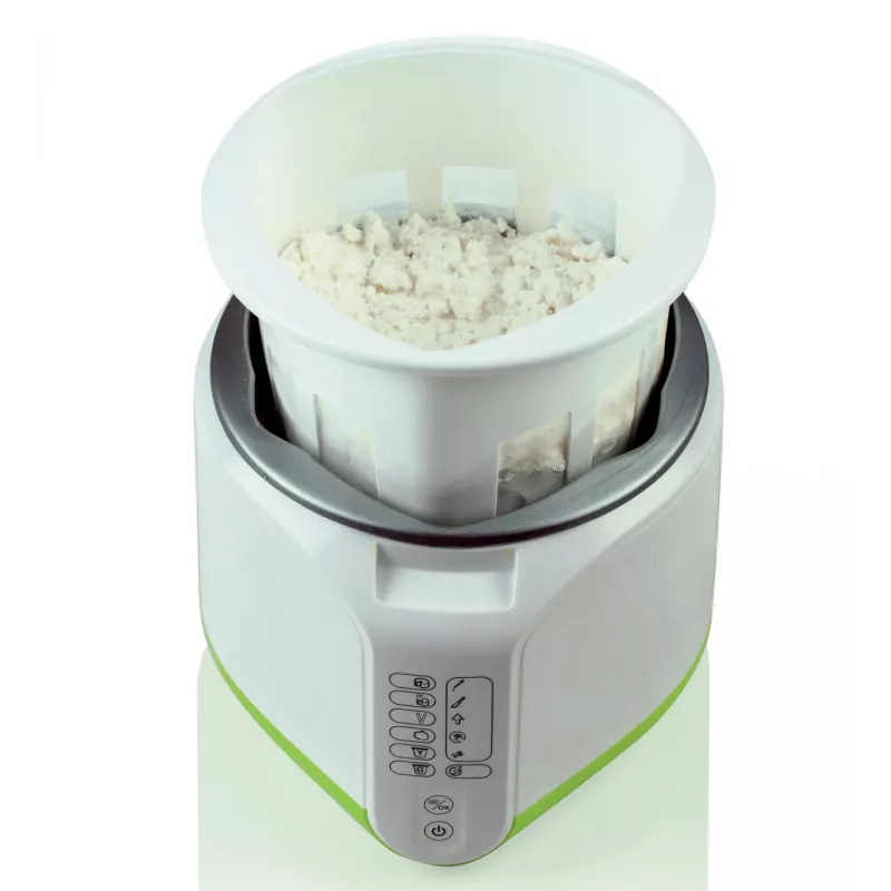 Ariete 615 B-Cheese Máquina para queijo e iogurte, 6 programas predefinidos, cesto antiaderente removível, adequada para veganos e pessoas com intolerâncias alimentares, livro de receitas abrangente, 500 W, branco/verde