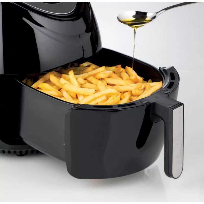 Ariete 4618 Airy Fryer XXL - Fritadeira de ar quente - Fritar 2,5 kg de batatas fritas - 7 litros - Cozinhar sem óleo e gordura - 1800 Watt - preto