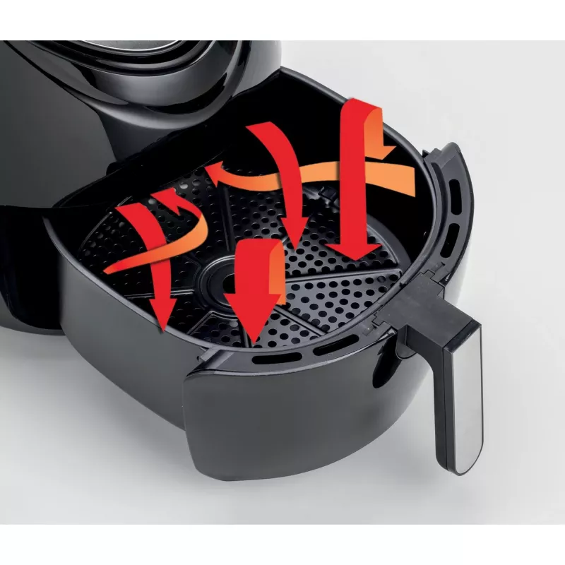 Ariete 4618 Airy Fryer XXL - Fritadeira de ar quente - Fritar 2,5 kg de batatas fritas - 7 litros - Cozinhar sem óleo e gordura - 1800 Watt - preto