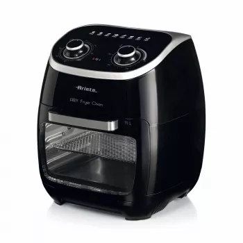 Ariete 4619 Airy Fryer Forno – Fritadeira de ar quente e forno elétrico com espeto rotativo – Cesto rotativo – Desidratador – 2000 Watt – 11 litros – aço