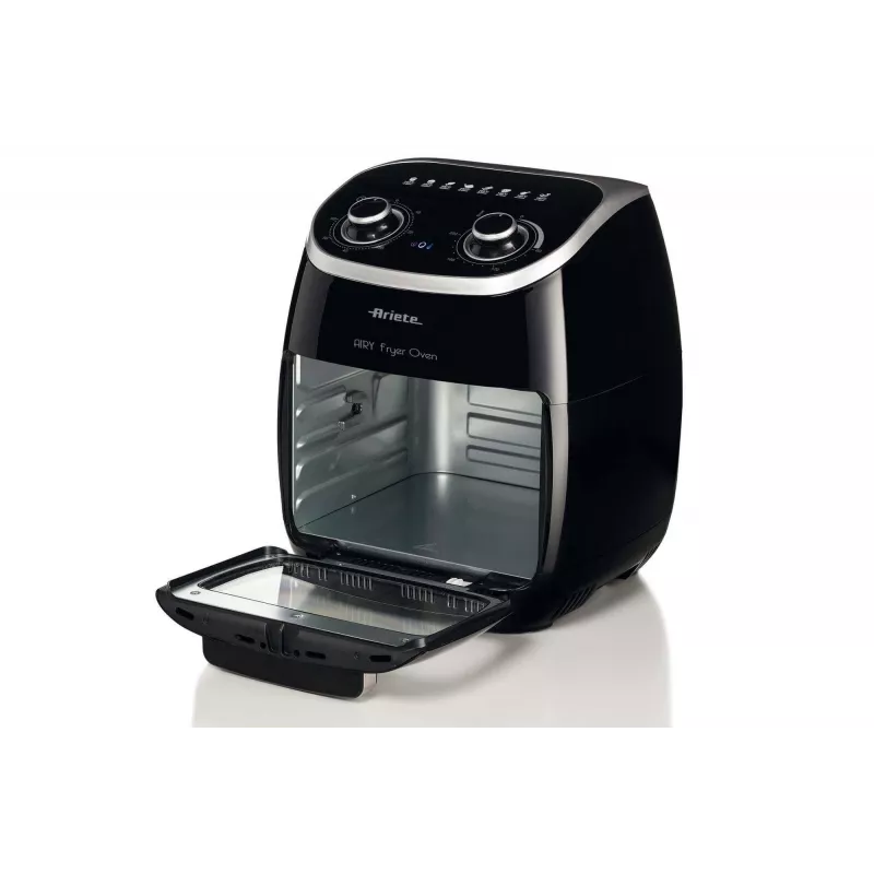Ariete 4619 Airy Fryer Forno – Fritadeira de ar quente e forno elétrico com espeto rotativo – Cesto rotativo – Desidratador – 2000 Watt – 11 litros – aço