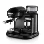 Ariete 1318 Moderna Máquina de café expresso com moinho de café integrado, para grãos de café e café moído, espumador de leite para cappuccino, filtro para 1 e 2 chávenas, 1080 W, 800 ml, preto