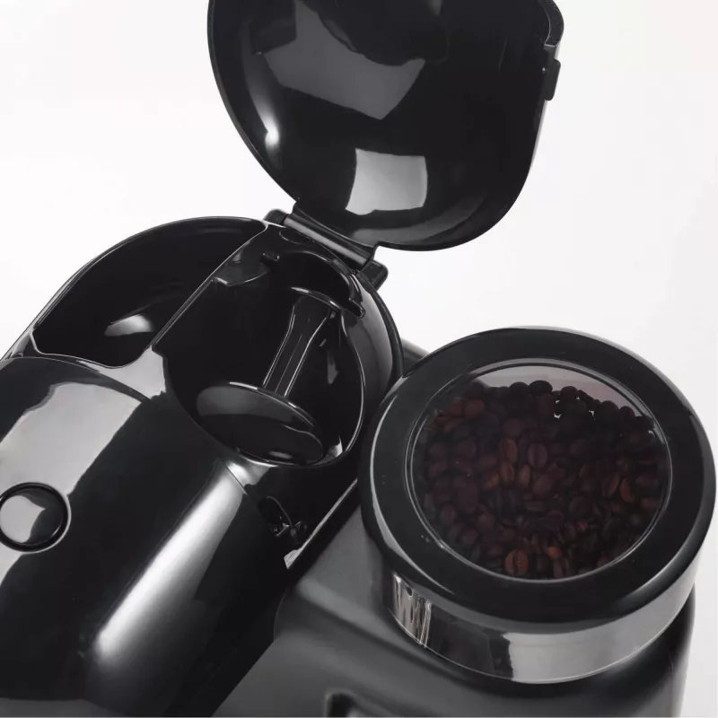 Ariete 1318 Moderna Máquina de café expresso com moinho de café integrado, para grãos de café e café moído, espumador de leite para cappuccino, filtro para 1 e 2 chávenas, 1080 W, 800 ml, preto