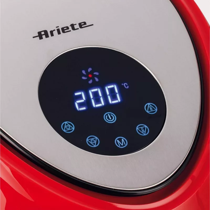 Ariete 4618 Airy Fryer XXL - Fritadeira de ar quente - Fritar 2,5 kg de batatas fritas - 7 litros - Cozinhar sem óleo e gordura - 1800 Watt - vermelho