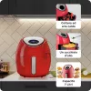 Ariete 4618 Airy Fryer XXL - Fritadeira de ar quente - Fritar 2,5 kg de batatas fritas - 7 litros - Cozinhar sem óleo e gordura - 1800 Watt - vermelho