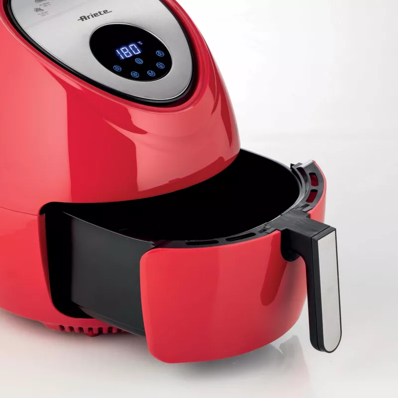 Ariete 4618 Airy Fryer XXL - Fritadeira de ar quente - Fritar 2,5 kg de batatas fritas - 7 litros - Cozinhar sem óleo e gordura - 1800 Watt - vermelho