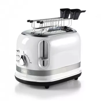 Ariete 149 Torradeira Modern branca com pinça para 2 fatias de pão, sandes ou tosta – 6 níveis de tostagem – função de descongelação – linha Modern – branco