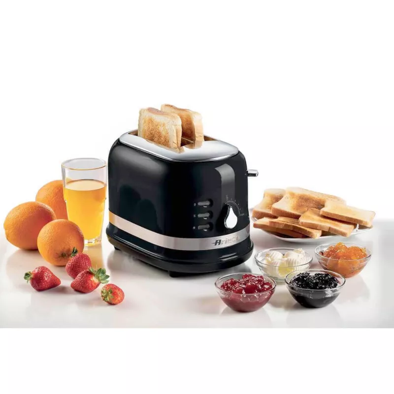 Ariete 149 Torradeira Modern branca com pinça para 2 fatias de pão, sandes ou tosta - 6 níveis de tostagem - descongelação - linha Modern - preto