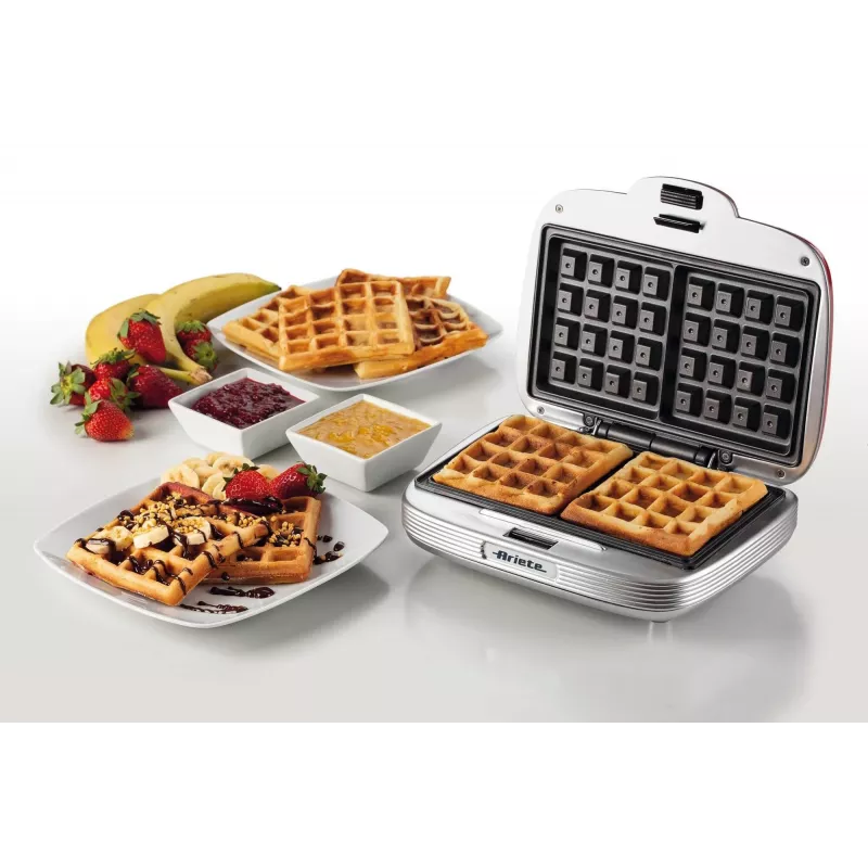 Ariete 1973 Máquina de waffles, 700 W, placas antiaderentes, vermelho, vermelho, 700 W, 700 W, 700 W, 210 mm, 250 mm