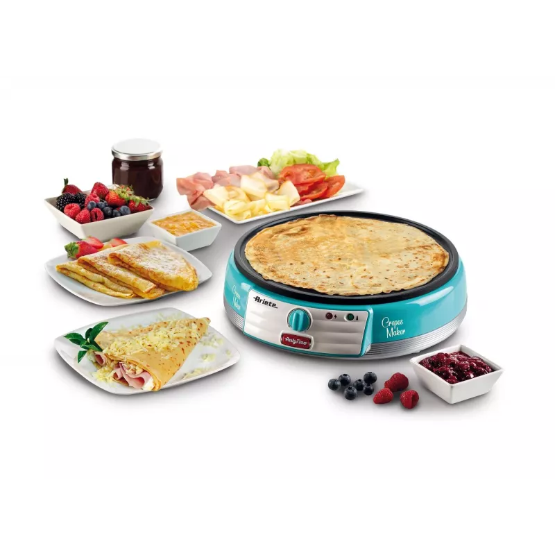 Ariete Maker Placa elétrica para crepes, 1000 W, antiaderente, azul