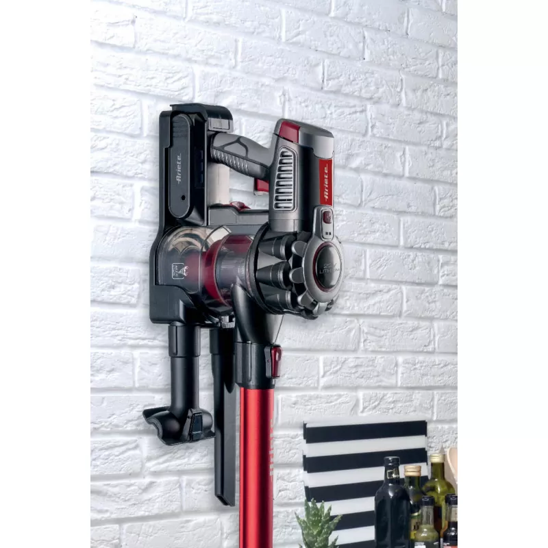 Ariete 2757 22V Lithium – Vassoura elétrica sem fios – 3 níveis de filtragem – bateria de iões de lítio 2200 mAh – conjunto de acessórios incluído – vermelho