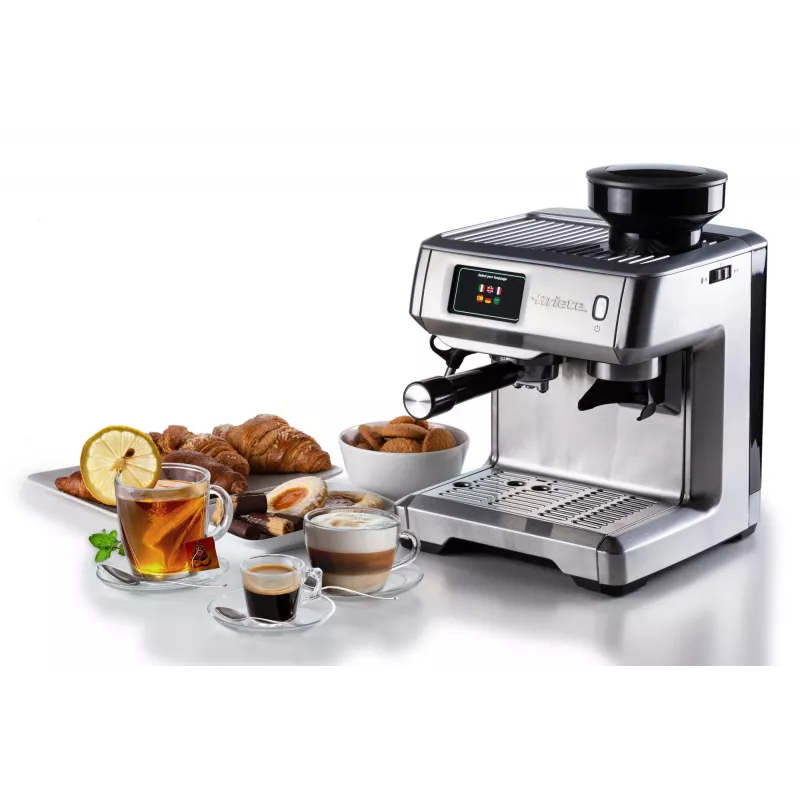 Ariete Máquina de café expresso 1312, Máquina de café expresso, 2 L, grãos de café, moinho integrado, 1600 W, prateado