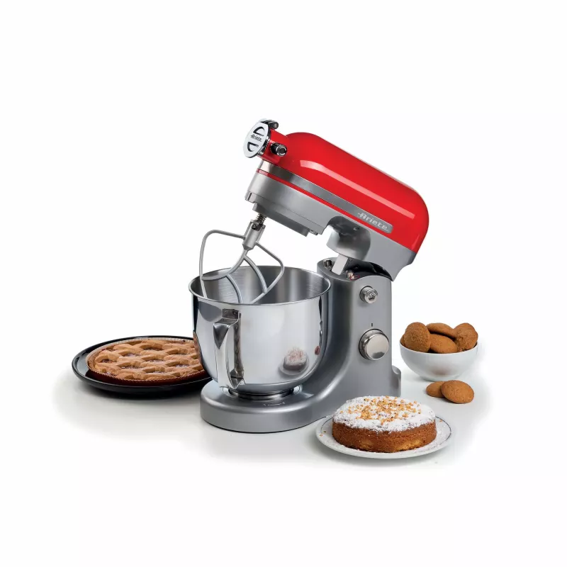 Ariete Moderna Vermelho Robot de cozinha, batedeira, vermelho, bater, amassar, misturar, 5,5 l, botão rotativo, alumínio