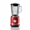 Ariete Moderna Vermelho Liquidificadora com jarro de vidro, liquidificadora de mesa, 1,5 L, função de pulsar, triturar gelo, 1000 W, vermelho