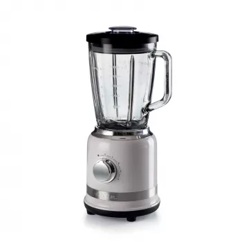 Ariete Modern White liquidificadora com jarro de vidro, liquidificadora de mesa, 1,5 L, função pulsar, trituração de gelo, 1000 W, branco