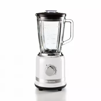 Ariete Modern White liquidificadora com jarro de vidro, liquidificadora de mesa, 1,5 L, função pulsar, trituração de gelo, 1000 W, branco