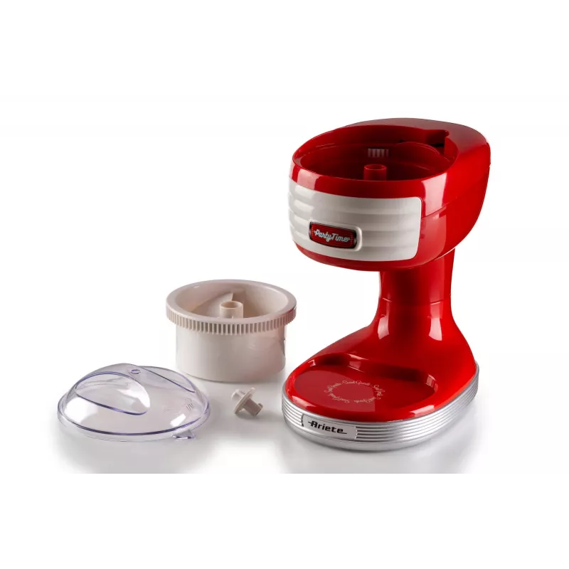 Ariete 76 Ice Crusher Party Time, Máquina trituradora de gelo, 30 W, recipiente de gelo removível, lâminas de aço inoxidável, vermelho