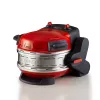 Ariete 927 Pizzeria, Forno de pizza duplo, 2 pizzas em 4 minutos, 2300 W, 2 pedras refratárias, 2 termóstatos, diâmetro 32 cm, 5 níveis de cozedura, 2 pás de aço inoxidável, vermelho