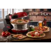 Ariete 927 Pizzeria, Forno de pizza duplo, 2 pizzas em 4 minutos, 2300 W, 2 pedras refratárias, 2 termóstatos, diâmetro 32 cm, 5 níveis de cozedura, 2 pás de aço inoxidável, vermelho