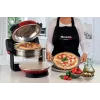 Ariete 927 Pizzeria, Forno de pizza duplo, 2 pizzas em 4 minutos, 2300 W, 2 pedras refratárias, 2 termóstatos, diâmetro 32 cm, 5 níveis de cozedura, 2 pás de aço inoxidável, vermelho