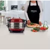 Ariete 927 Pizzeria, Forno de pizza duplo, 2 pizzas em 4 minutos, 2300 W, 2 pedras refratárias, 2 termóstatos, diâmetro 32 cm, 5 níveis de cozedura, 2 pás de aço inoxidável, vermelho