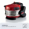 Ariete 927 Pizzeria, Forno de pizza duplo, 2 pizzas em 4 minutos, 2300 W, 2 pedras refratárias, 2 termóstatos, diâmetro 32 cm, 5 níveis de cozedura, 2 pás de aço inoxidável, vermelho
