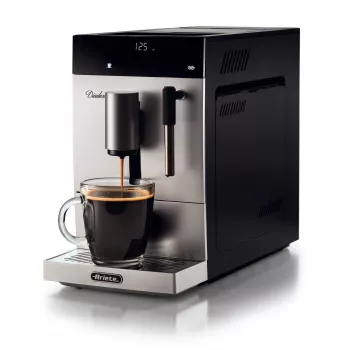 Ariete 1452 Diadema, máquina de café automática, 1350 W, pressão de 19 bar, para café, americano e água quente, bico de cappuccino, visor LED, saída ajustável, prateado