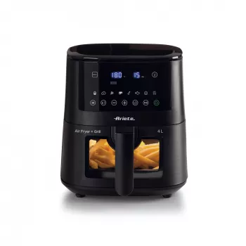 Ariete 4633, fritadeira de ar quente 4L, 1400W, capacidade 4L, 9 programas, função shake e grelhar, temperatura até 200°C, preto