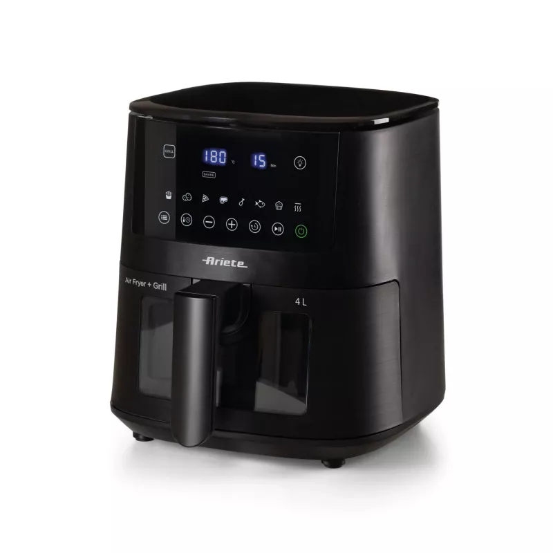 Ariete 4633, fritadeira de ar quente 4L, 1400W, capacidade 4L, 9 programas, função shake e grelhar, temperatura até 200°C, preto