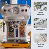 Ariete 1389 Positano máquina de café, 850 W, capacidade do depósito 0,9 l, filtro para 1 ou 2 chávenas, bandeja de recolha de gotas, espumador de leite