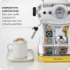 Ariete 1389 Positano máquina de café, 850 W, capacidade do depósito 0,9 l, filtro para 1 ou 2 chávenas, bandeja de recolha de gotas, espumador de leite