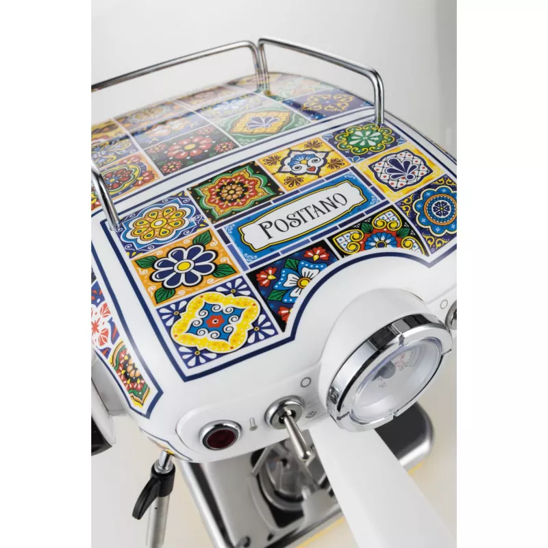 Ariete 1389 Positano máquina de café, 850 W, capacidade do depósito 0,9 l, filtro para 1 ou 2 chávenas, bandeja de recolha de gotas, espumador de leite