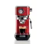 Ariete Moderna Line 1381 máquina de café com manómetro, adequada para café moído e pastilhas ESE, 1300 W, capacidade de 1,1 l, pressão de 15 bar, filtro para meia chávena, bico de cappuccino, vermelho