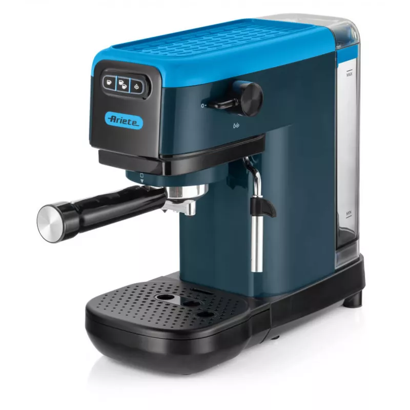 Ariete 1399 máquina de café expresso, para café moído e pastilhas ESE, 1300 W, capacidade de 1,1 l, pressão de 15 bar, filtro para 1, 2 chávenas e pastilhas ESE, cappuccino, azul