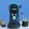 Ariete 1399 máquina de café expresso, para café moído e pastilhas ESE, 1300 W, capacidade de 1,1 l, pressão de 15 bar, filtro para 1, 2 chávenas e pastilhas ESE, cappuccino, azul