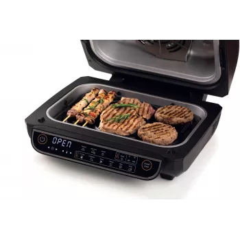 Ariete 4635 Air Fryer Grill, fritadeira de ar quente e grelhador, grelhador de bife, 1700 W, capacidade 8 l, fritar e grelhar, 8 funções de cozedura, temporizador, preto
