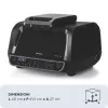 Ariete 4635 Air Fryer Grill, fritadeira de ar quente e grelhador, grelhador de bife, 1700 W, capacidade 8 l, fritar e grelhar, 8 funções de cozedura, temporizador, preto