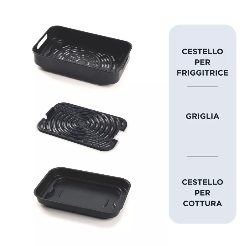 Ariete 4635 Air Fryer Grill, fritadeira de ar quente e grelhador, grelhador de bife, 1700 W, capacidade 8 l, fritar e grelhar, 8 funções de cozedura, temporizador, preto