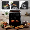 Ariete 4636 fritadeira de ar quente com função de vapor + grelhador, 1700W, função de desidratação, 10 funções de cozedura, cesto transparente, temporizador, preto