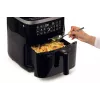 Ariete 4636 fritadeira de ar quente com função de vapor + grelhador, 1700W, função de desidratação, 10 funções de cozedura, cesto transparente, temporizador, preto