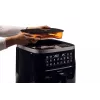 Ariete 4636 fritadeira de ar quente com função de vapor + grelhador, 1700W, função de desidratação, 10 funções de cozedura, cesto transparente, temporizador, preto